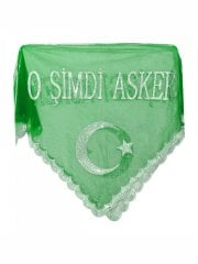 'O Şimdi Asker' Pullu Kına Örtüsü Yeşil
