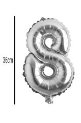 Rakam Folyo Balon Gümüş 36cm 8