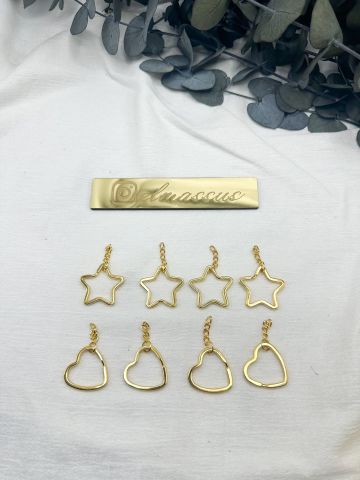 Yıldız Zincirli Anahtarlık Ucu 50 adet