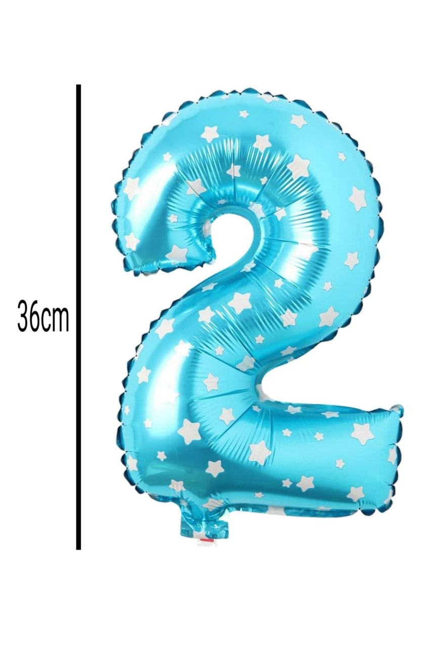 Rakam Folyo Balon Mavi 36cm 2