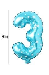Rakam Folyo Balon Mavi 36cm 3
