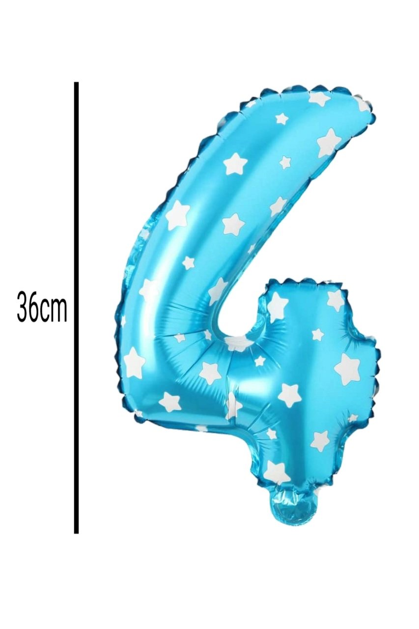 Rakam Folyo Balon Mavi 36cm 4