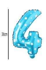 Rakam Folyo Balon Mavi 36cm 4