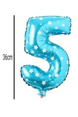 Rakam Folyo Balon Mavi 36cm 5