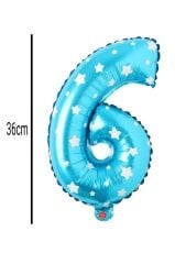 Rakam Folyo Balon Mavi 36cm 6