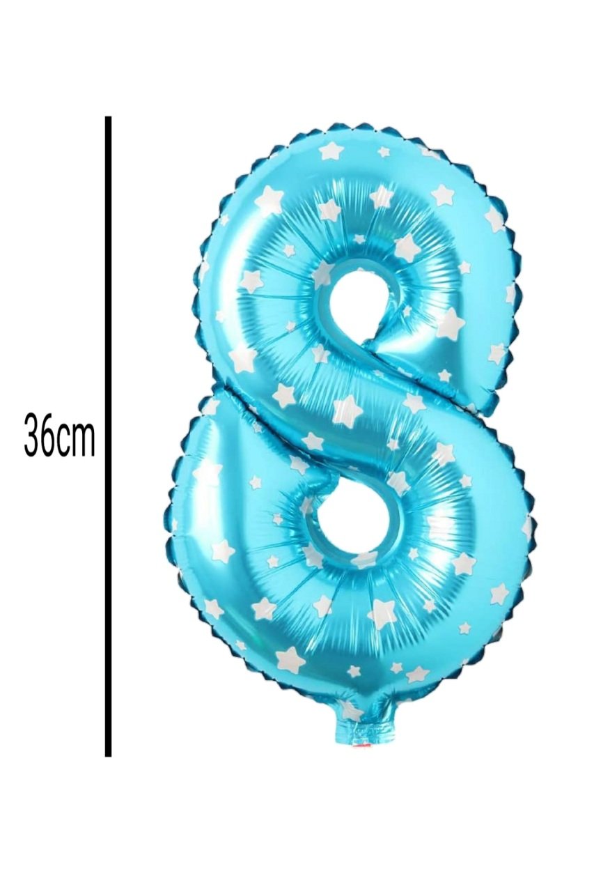 Rakam Folyo Balon Mavi 36cm 8