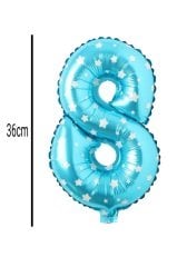 Rakam Folyo Balon Mavi 36cm 8