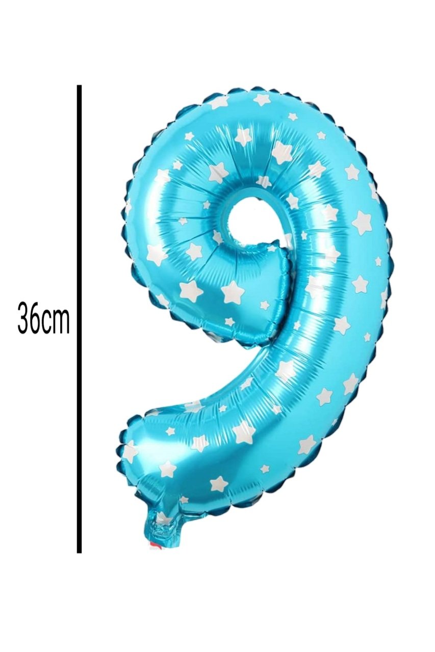 Rakam Folyo Balon Mavi 36cm 9