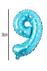 Rakam Folyo Balon Mavi 36cm 9