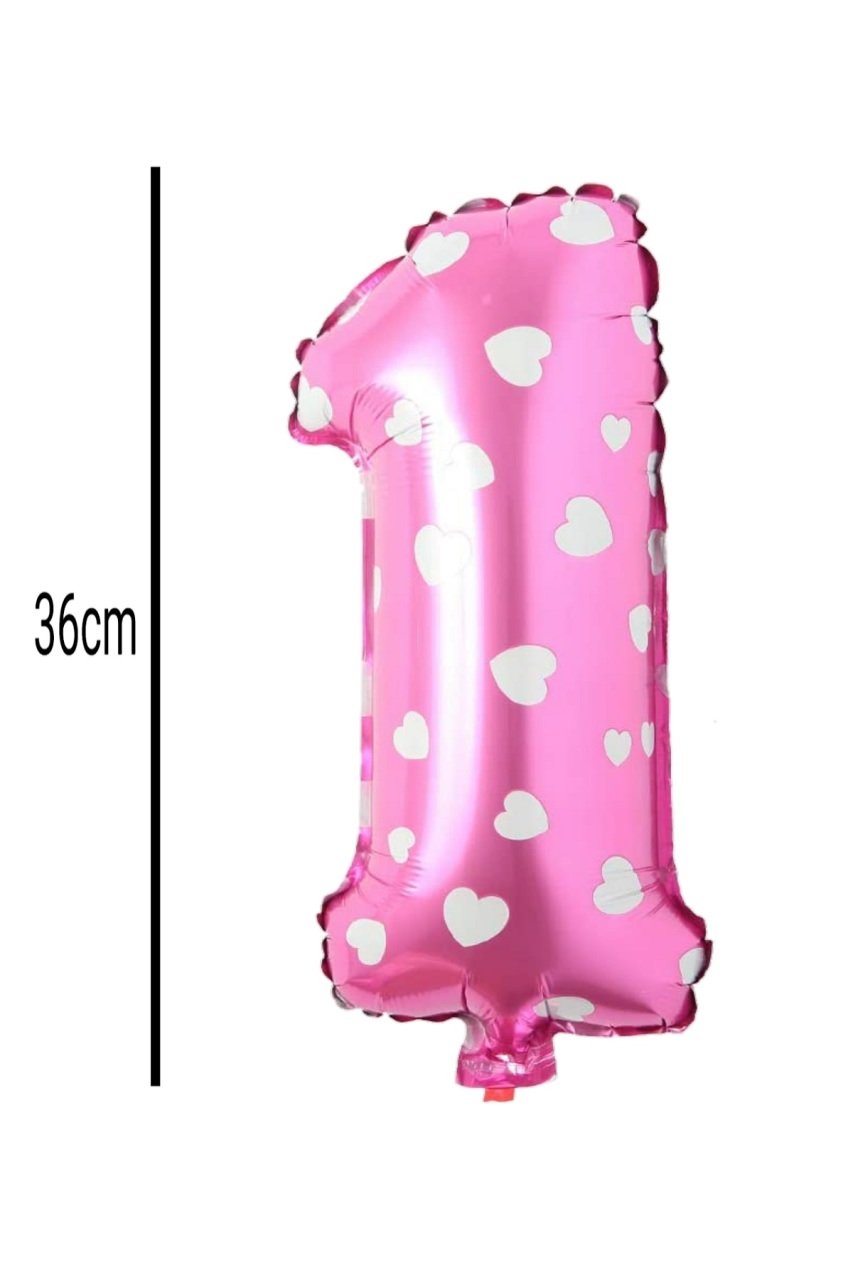 Rakam Folyo Balon Pembe 36cm 1