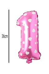 Rakam Folyo Balon Pembe 36cm 1