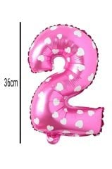 Rakam Folyo Balon Pembe 36cm 2