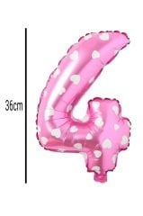 Rakam Folyo Balon Pembe 36cm 4
