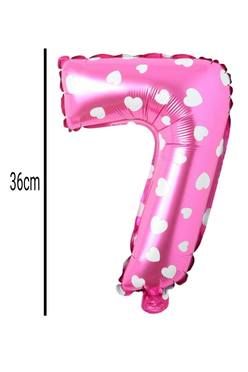 Rakam Folyo Balon Pembe 36cm 7