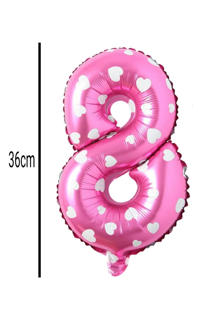 Rakam Folyo Balon Pembe 36cm 8