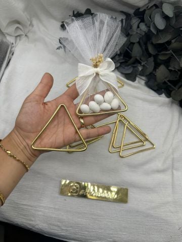 Üçgen Demir  50 adet (8cm) Gold