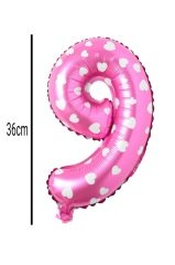 Rakam Folyo Balon Pembe 36cm 9