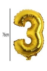 Rakam Folyo Balon Altın 76cm 3