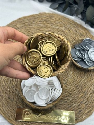 Mühür 100 adet Gold Bebek Ayağı