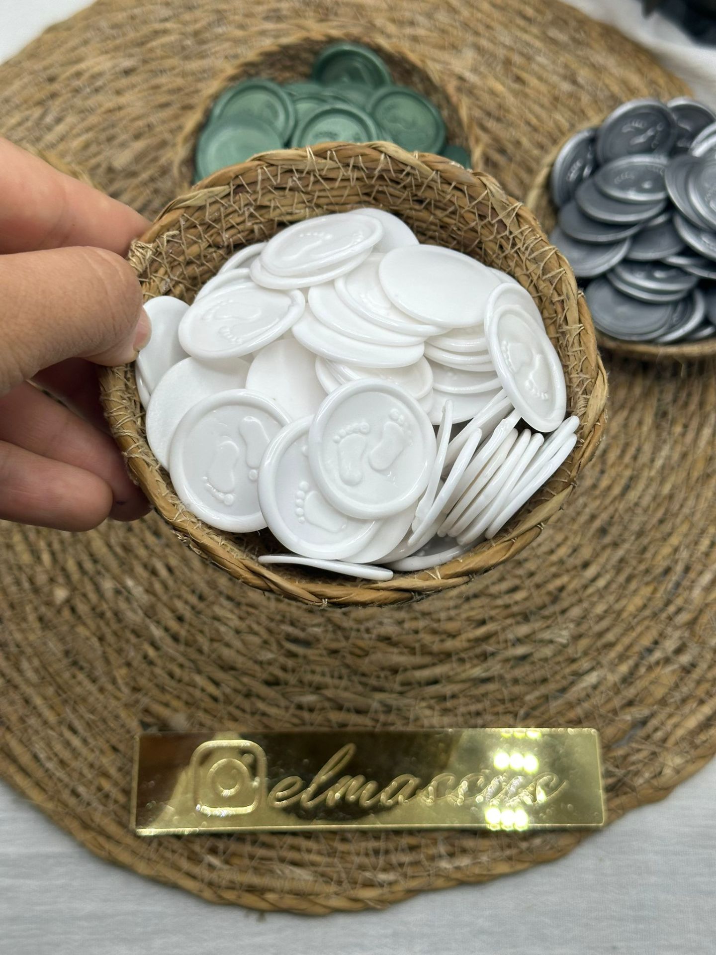 Mühür 100 adet Beyaz Bebek Ayağı