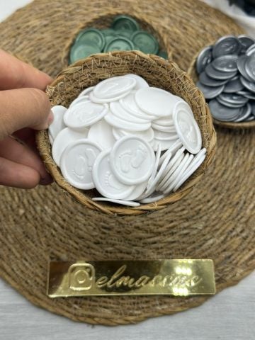 Mühür 100 adet Beyaz Bebek Ayağı