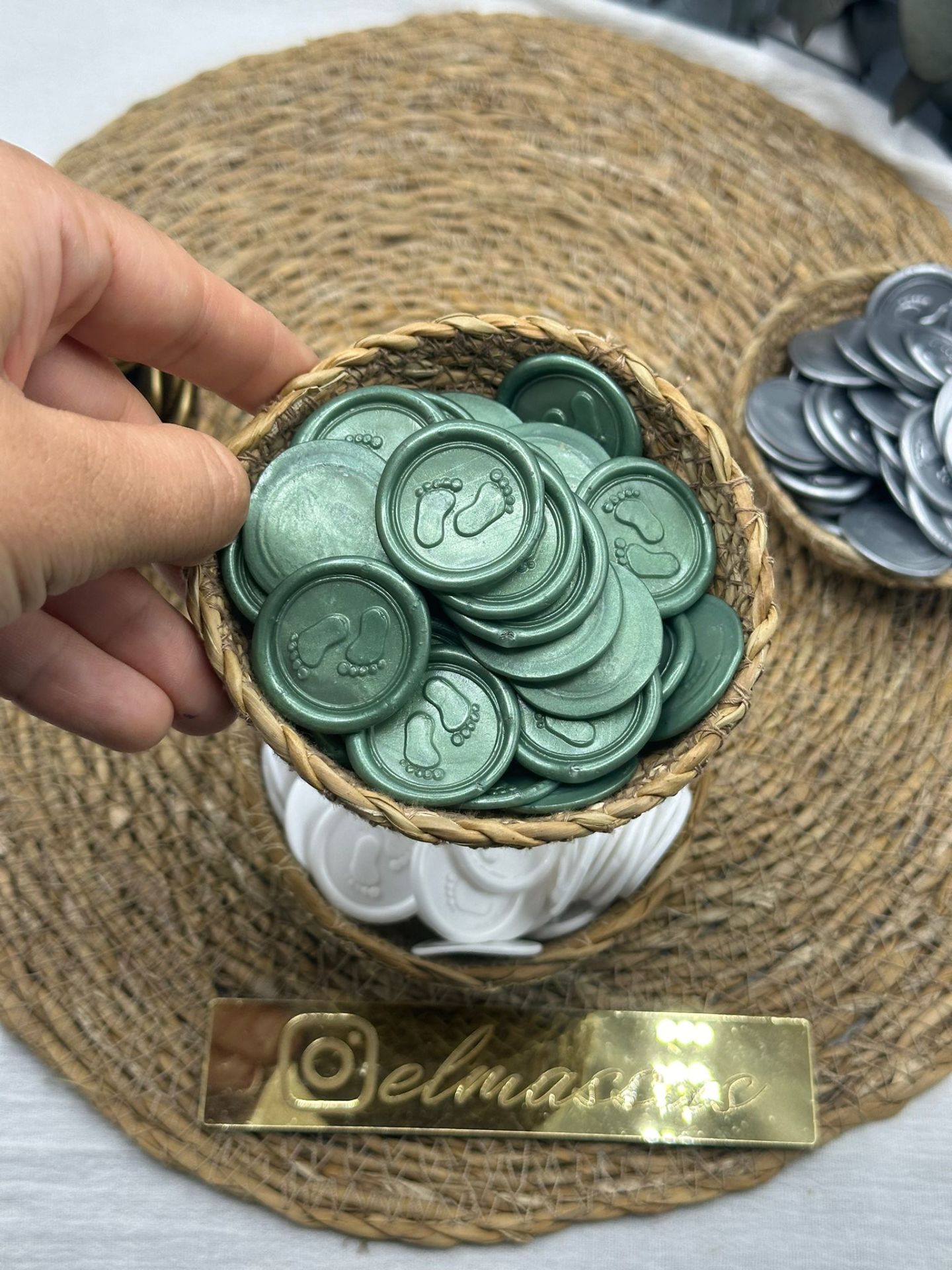 Mühür 100 adet Yeşil Bebek Ayağı