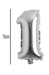 Rakam Folyo Balon Gümüş 76cm 1