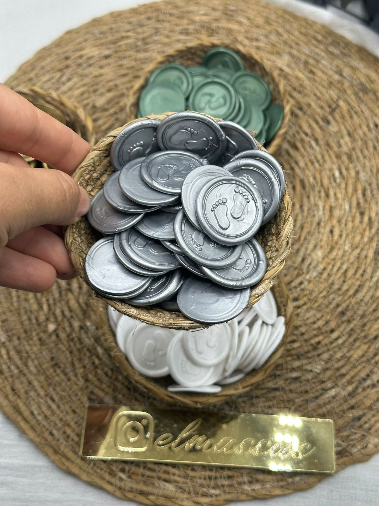 Mühür 100 adet Gri Bebek Ayağı