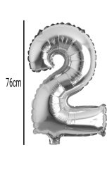 Rakam Folyo Balon Gümüş 76cm 2