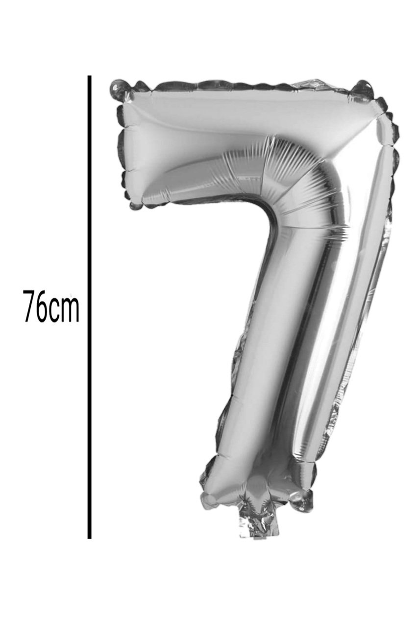 Rakam Folyo Balon Gümüş 76cm 7