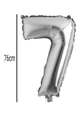 Rakam Folyo Balon Gümüş 76cm 7