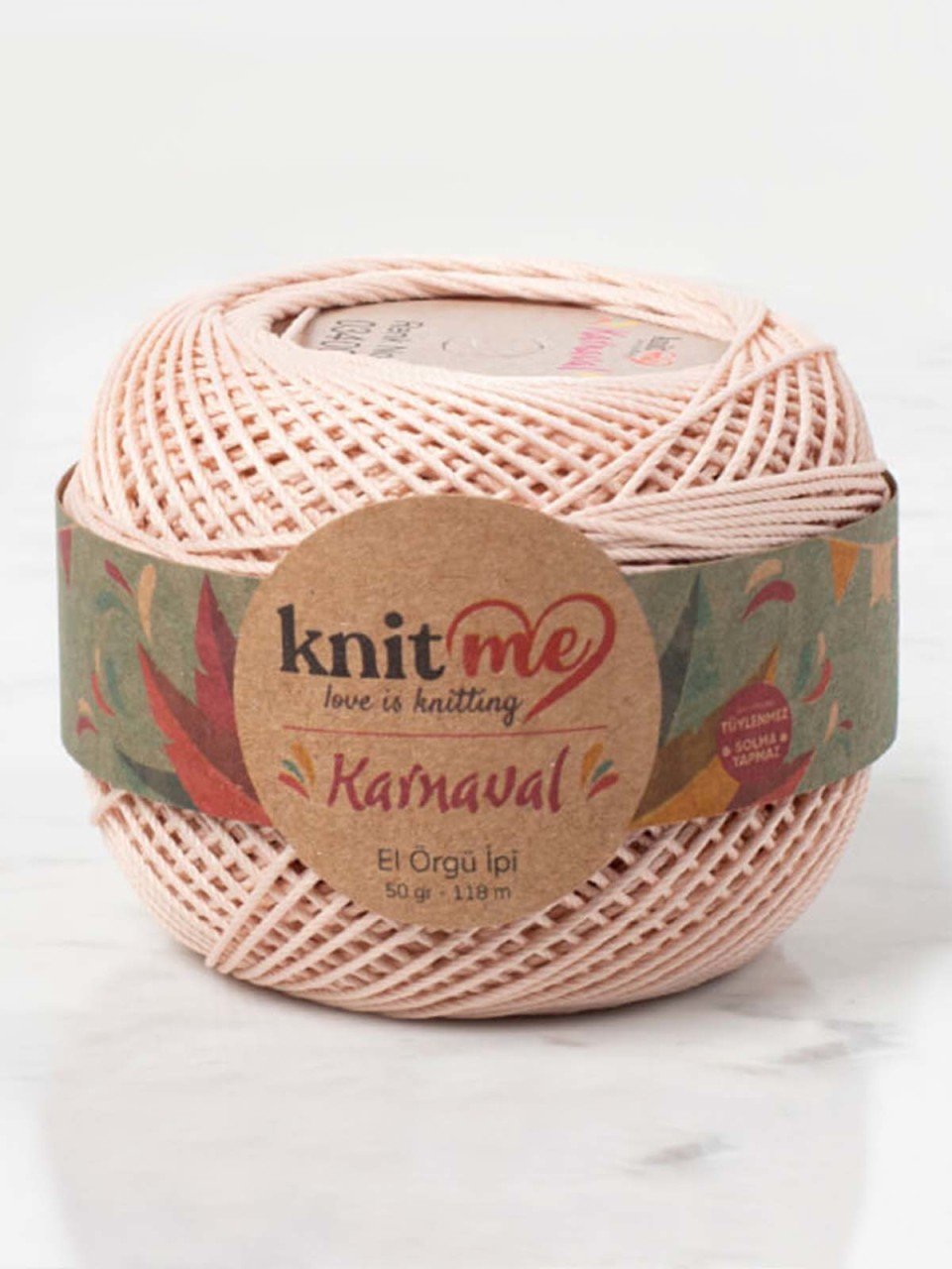 Knit Me Karnaval El Örgü İpi Açık Bej