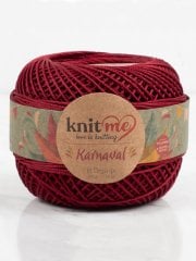 Knit Me Karnaval El Örgü İpi Açık Bordo