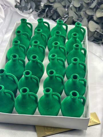 Hediyelik Kutu Testi Flok Kaplama (24lü) Zümrüt Yeşili