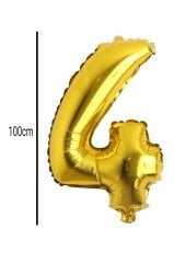 Rakam Folyo Balon Altın 100cm 4