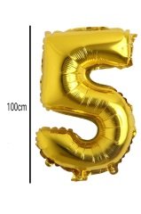 Rakam Folyo Balon Altın 100cm 5
