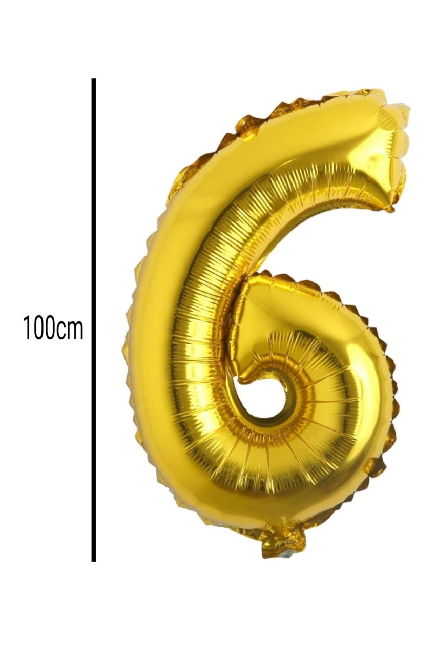 Rakam Folyo Balon Altın 100cm 6