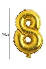Rakam Folyo Balon Altın 100cm 8