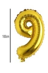 Rakam Folyo Balon Altın 100cm 9