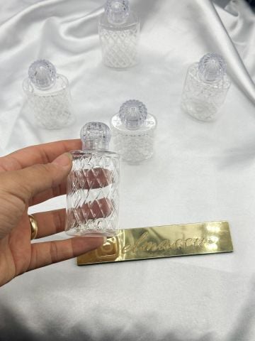 Plastik Uzun Lüx Kolonya Şişesi Kristal Kapaklı