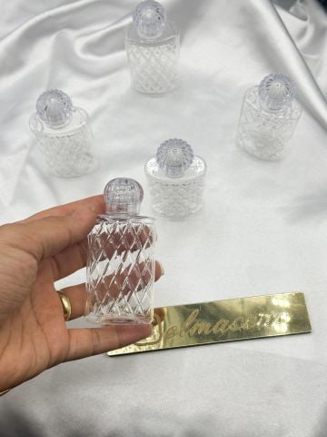 Plastik Uzun Lüx Kolonya Şişesi Kristal Kapaklı