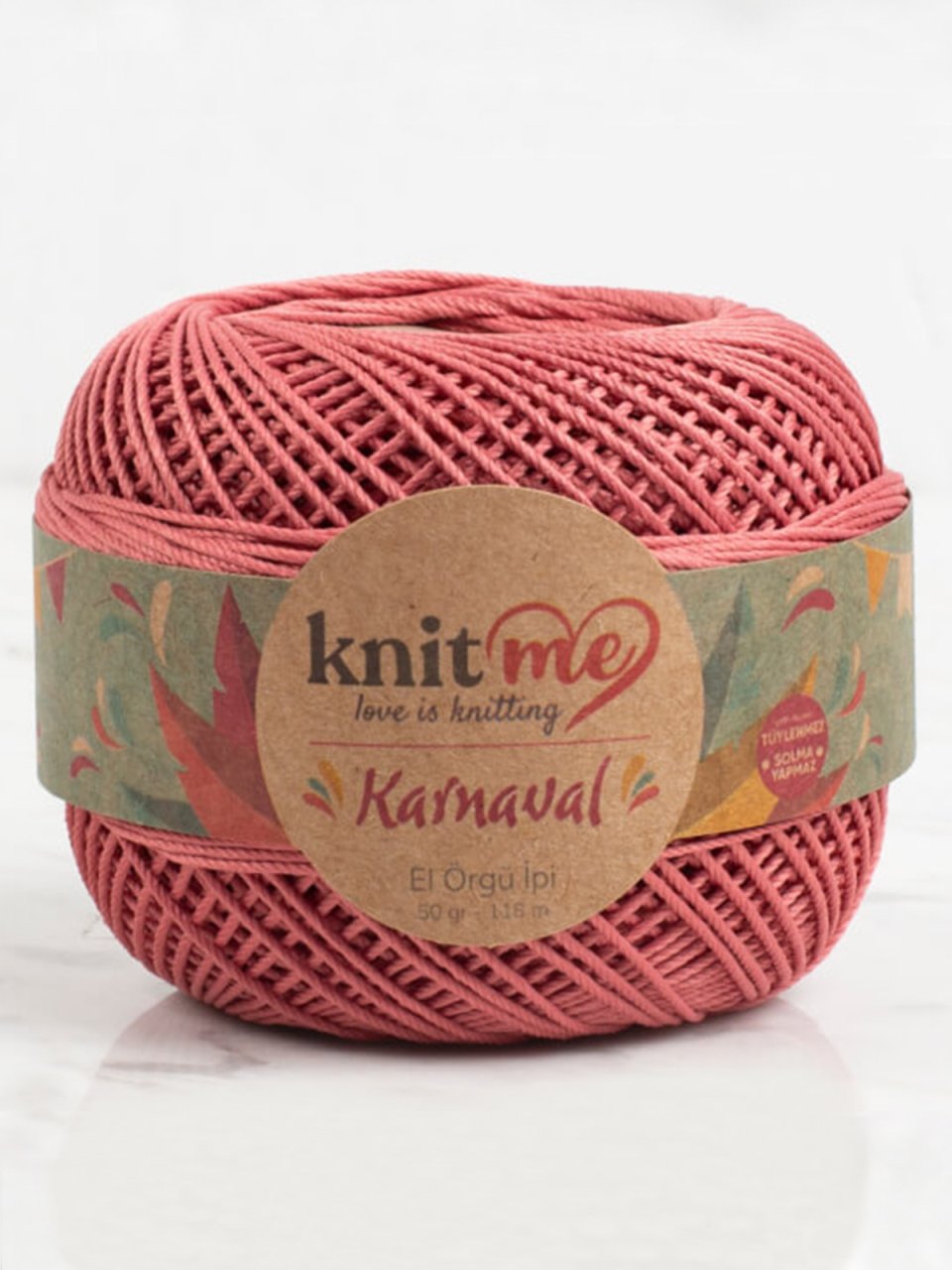 Knit Me Karnaval El Örgü İpi Gül Kurusu