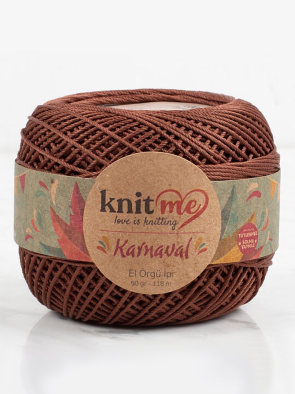 Knit Me Karnaval El Örgü İpi Kahverengi