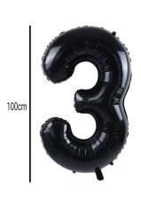 Rakam Folyo Balon Siyah 100cm 3