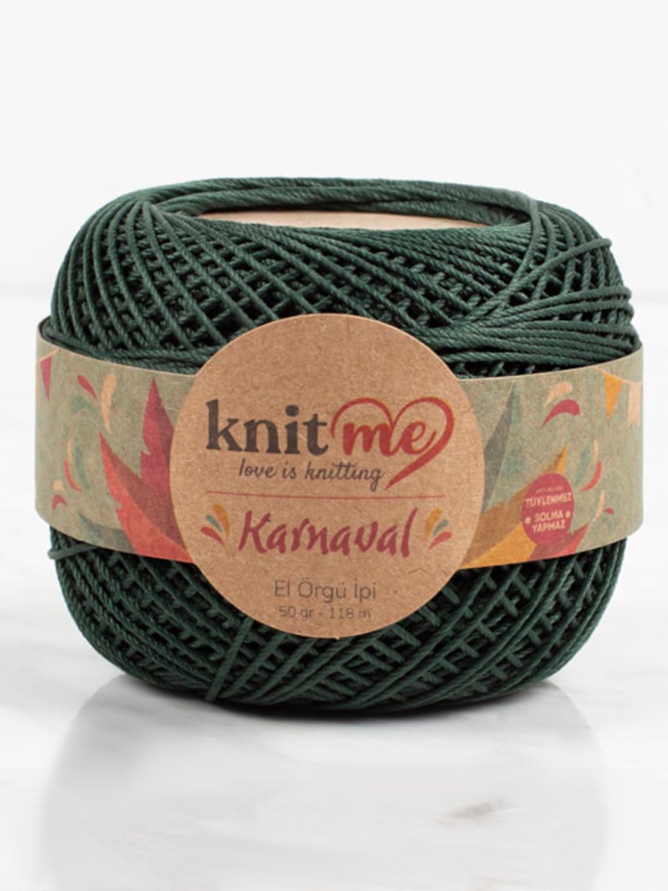 Knit Me Karnaval El Örgü İpi Koyu Yeşil