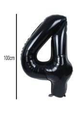 Rakam Folyo Balon Siyah 100cm 4