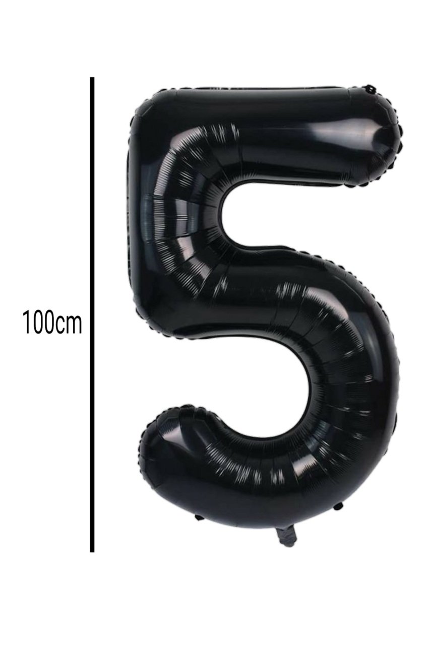 Rakam Folyo Balon Siyah 100cm 5
