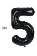 Rakam Folyo Balon Siyah 100cm 5