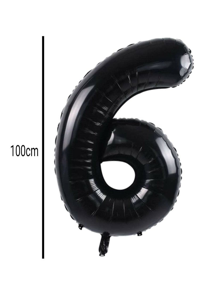 Rakam Folyo Balon Siyah 100cm 6