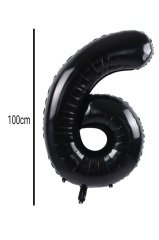 Rakam Folyo Balon Siyah 100cm 6